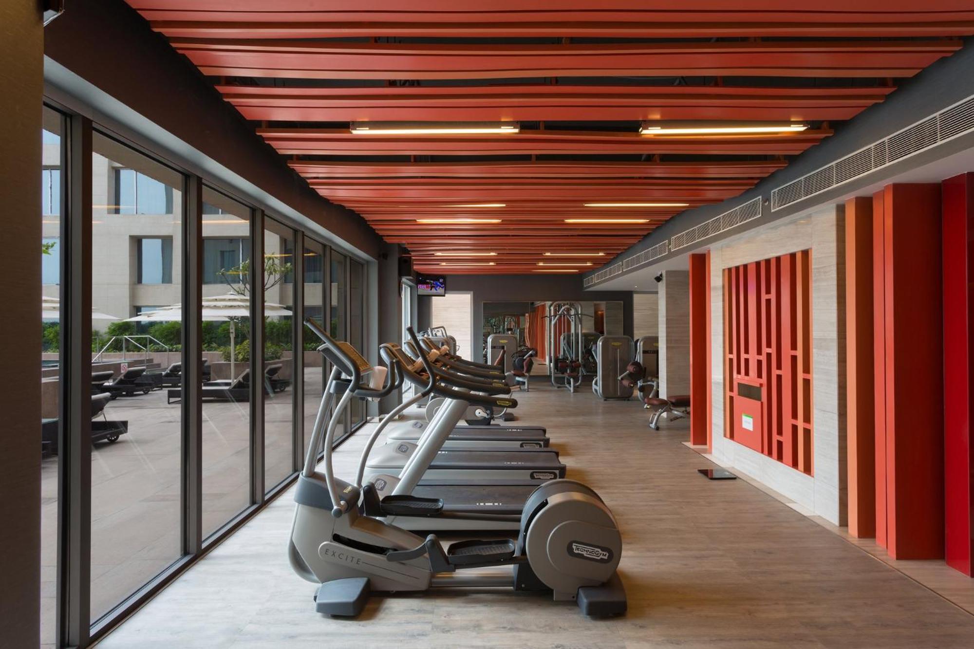 新德里国际机场假日旅馆酒店 外观 照片 The gym at the hotel